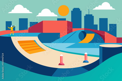 Vector illustration of a boat or ship on the sea, perfect for travel, sailing, or fishing designs