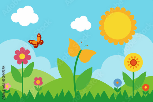 spring meadow with flowers