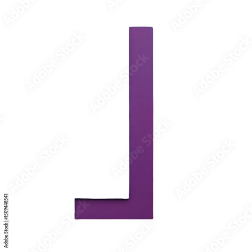 Purple letter j graphic design element for typography and alphabet learning resources and creative projects