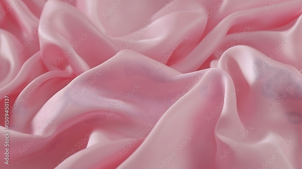 Fototapeta premium Soft Pink Silk Fabric Drape Texture Background