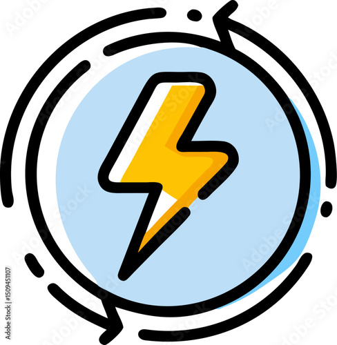 Fast speed power energy lightning bolt icon symbol