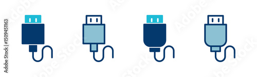 Usb icon vector isolated on white background. Flash disk icon vector