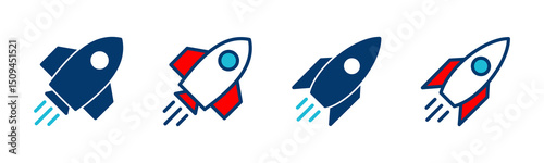 Rocket icon vector isolated on white background. Start Up Concept Symbol. Startup icon