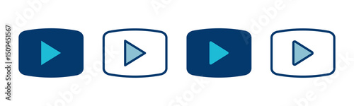 play Icon vector isolated on white background. Play button vector icon. Video icon vector