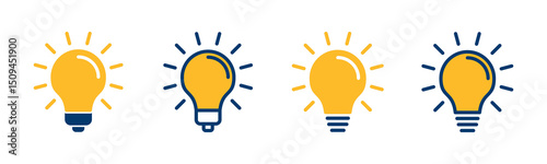 Lamp icon vector isolated on white background. Light bulb icon vector. Idea vector icon