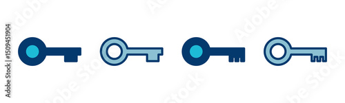Key icon vector isolated on white background. Key vector icon. Key symbol. security