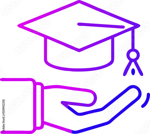 Graduation cap in hand symbolizing education support scholarship