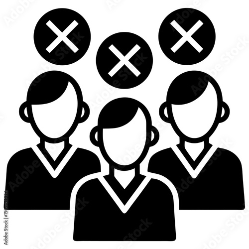 Group of people rejected application denied unsuccessful