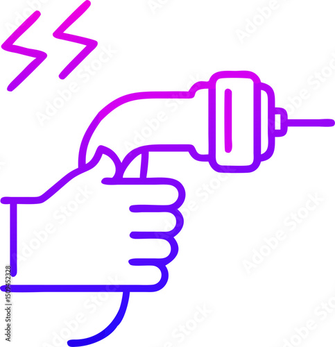 Hand holding electric drill power tool repair maintenance