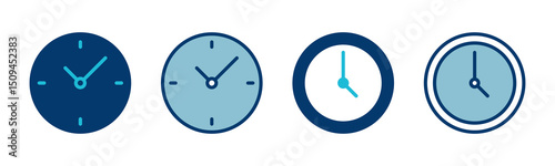 Clock icon vector isolated on white background. Time icon vector. Clock vector icon