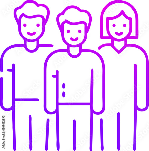 Happy diverse team collaboration group people icon