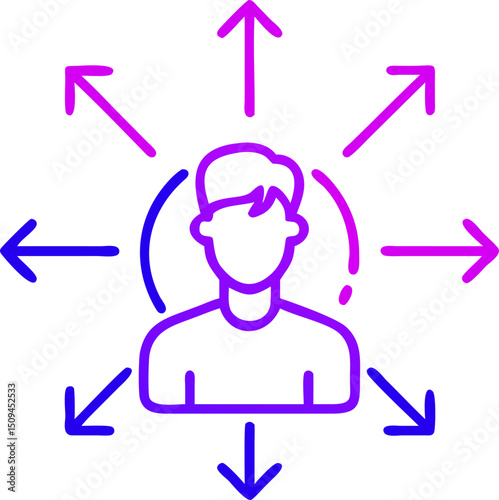 Person centered multidirectional communication network flow