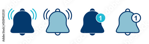 Bell Icon vector isolated on white background. Notification symbol. Bell vector icon