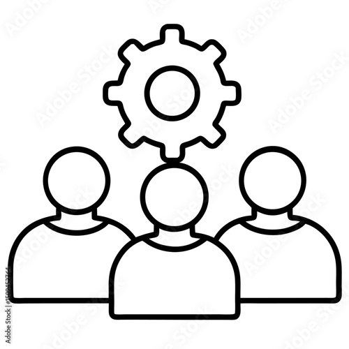 Teamwork collaboration gear cogwheel mechanism process