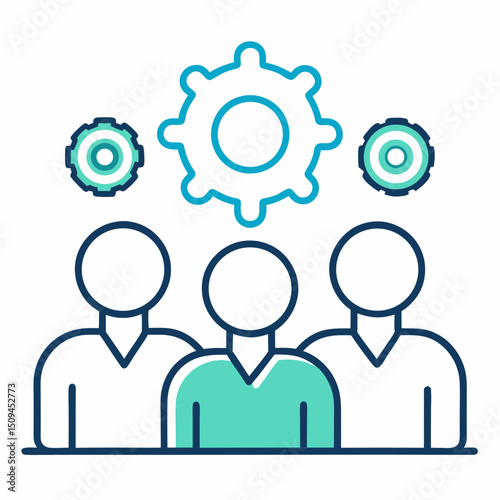 Teamwork collaboration gears business strategy success