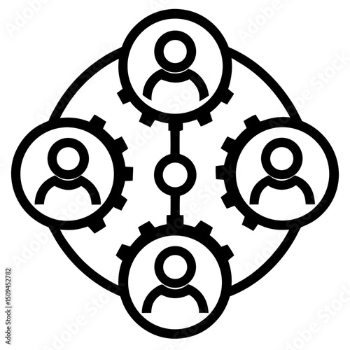 Teamwork collaboration network gear people system
