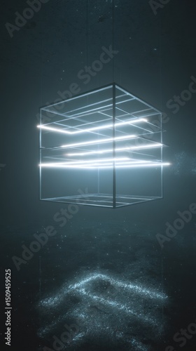 Abstract glowing cube design