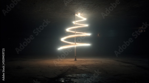 Abstract glowing light tree design