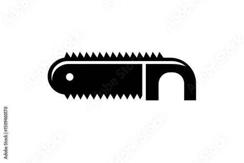 Black and White Illustration of a Saw Blade. minimalist icon vector logo
