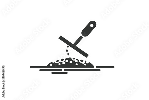 Cleaning Surface with Squeegee and Scraper Illustration. minimalist icon vector logo