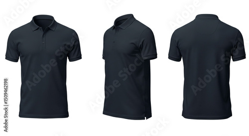 Stylish polo shirt showcase black casual wear men s fashion front side back design collared comfort