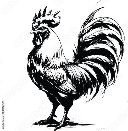 Illustration of chicken on white background