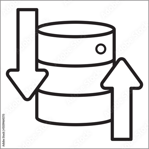 Data center icon. Business data server icon. Icon symbol compatible for hard disk, online storage, online computing. Vector illustration.