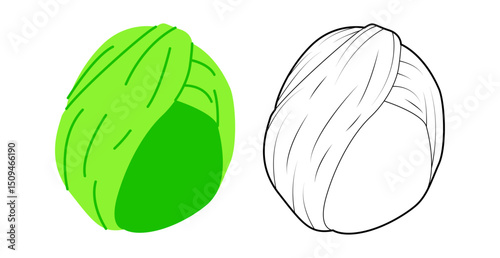 Beach Turban Headscarf Headband Summer Head Fashion accessory clothing technical illustration. Vector headgear for Men, women, unisex style, flat template CAD mockup sketch outline isolated