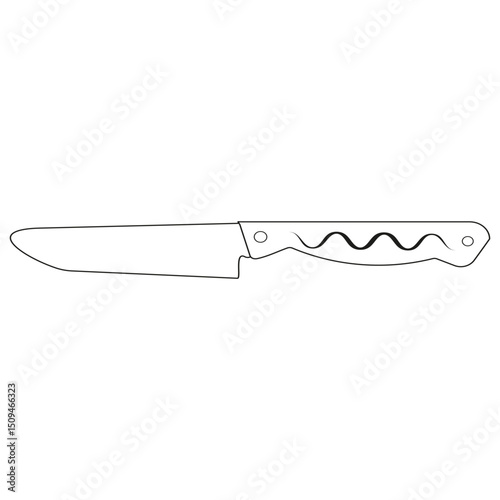 Soft round tip. Mid size blade. Simple thick handle. Child safe kitchen tool.