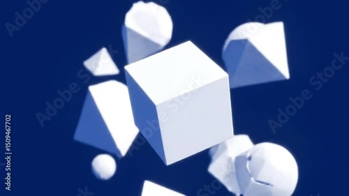 Abstract Geometric Shapes Morphing Animation - Modern Minimalist Background Stock Video Clip
