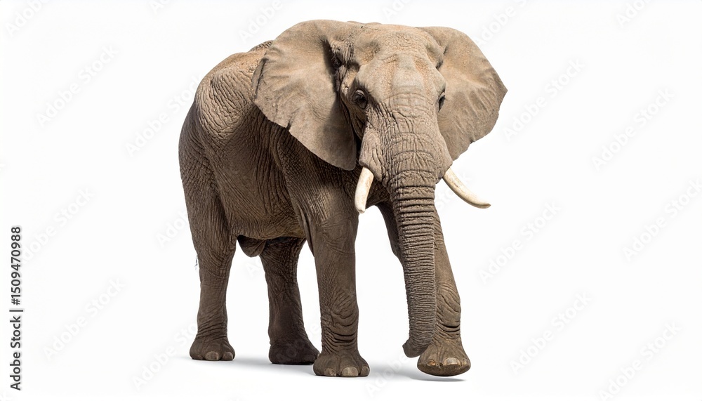 Obraz premium African elephant isolated on white background