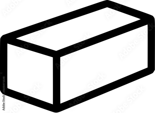 A white rectangular cuboid outlined in bold black lines