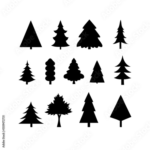christmas trees set
