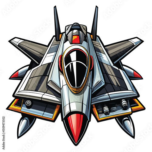 Futuristic Fighter Jet in Flight