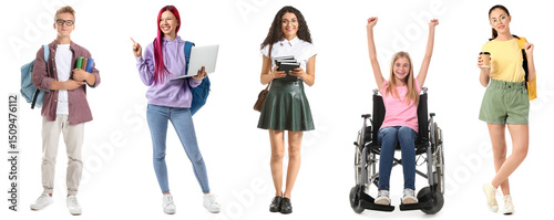 Collage of teenagers on whi...