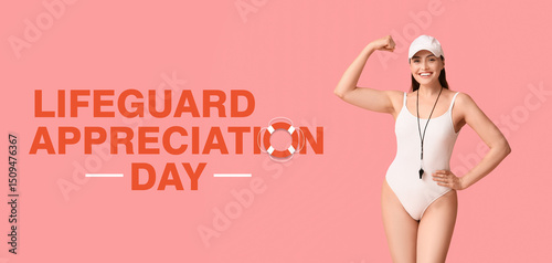 Female lifeguard with whist...