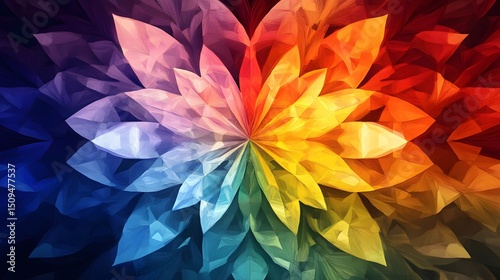 Wallpaper Mural Abstract Rainbow Floral Pattern Design Art Torontodigital.ca