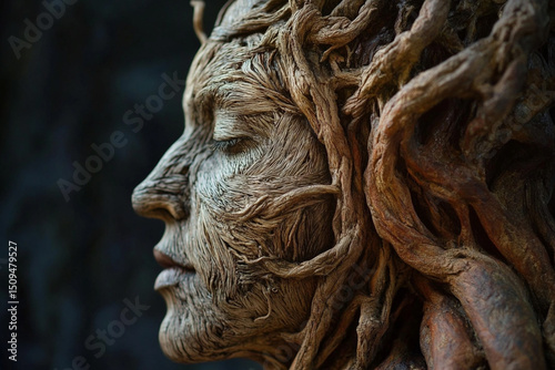 Patience and endurance visualized in natural root weave