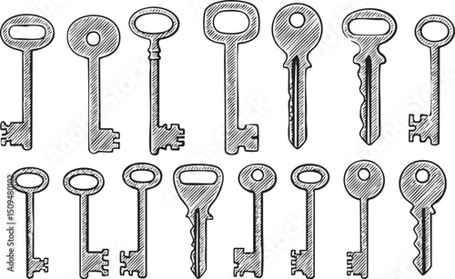 collection of diverse keys arranged in a linear .