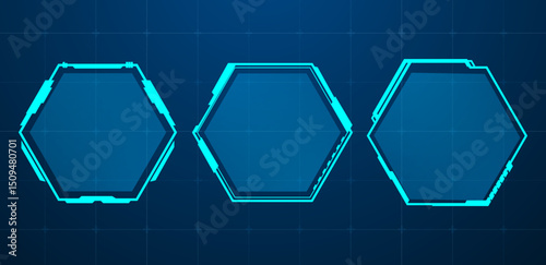 Futuristic hexagon blue vector illustration