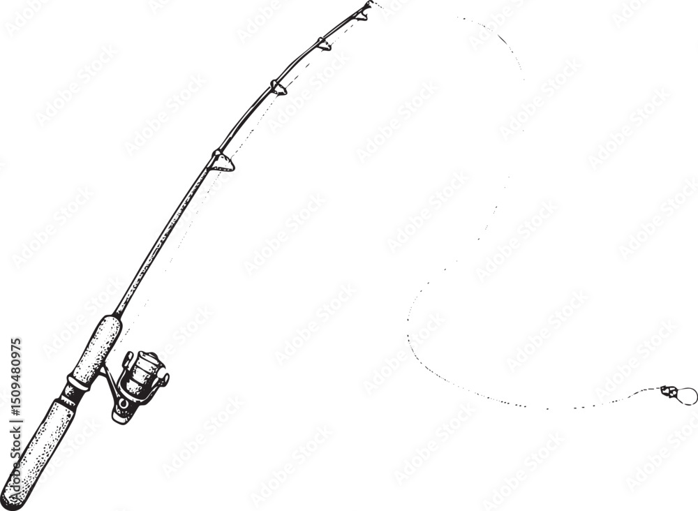 Fototapeta premium fishing rod casts a towards the .