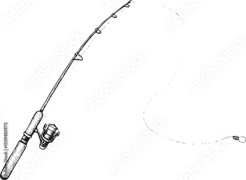 fishing rod casts a towards the .