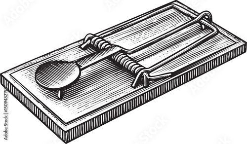wooden trap catches a small metal disc.