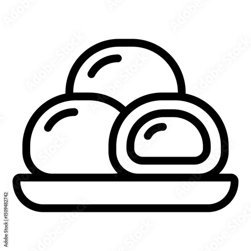 Mochi icon. Vector line icon