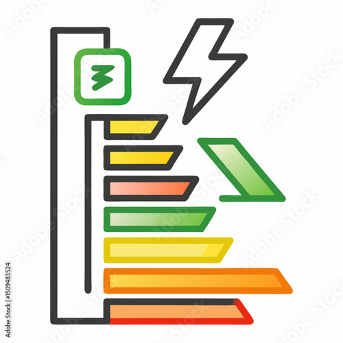 Energy efficiency rating chart graphic illustration