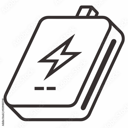 Portable power bank charger device icon illustration