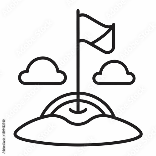 Reaching the summit success achievement goal flag