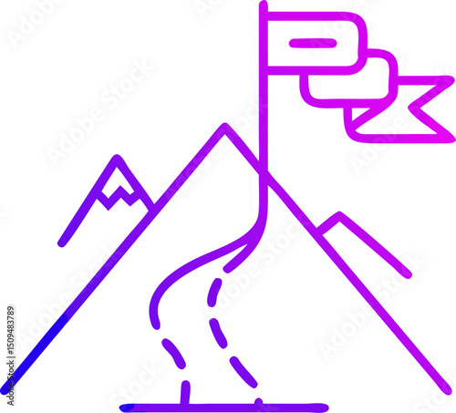 Reaching the summit success achievement goal mountain top