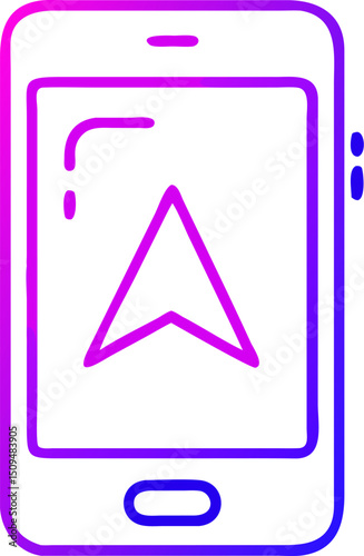 Smartphone navigation app interface design gradient icon