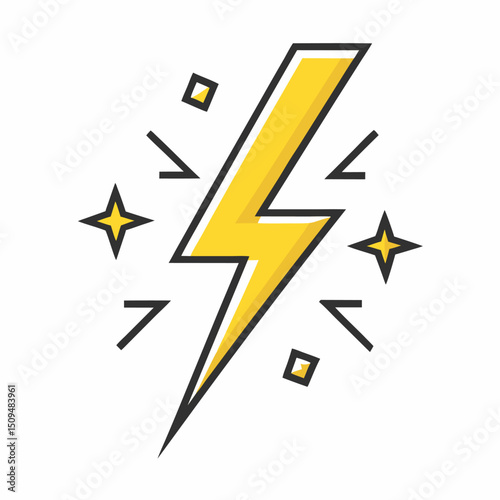 Yellow lightning bolt icon fast speed power energy